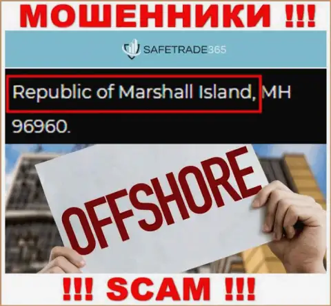 Маршалловы острова - офшорное место регистрации мошенников SafeTrade 365, предоставленное на их web-сервисе