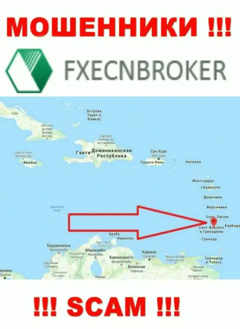 FXECNBroker - это МОШЕННИКИ, которые юридически зарегистрированы на территории - Сент-Винсент и Гренадины