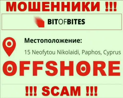 Организация Бит Оф Битес указывает на сайте, что находятся они в офшоре, по адресу 15 Неофутою Николаиди, Пафос, Кипр