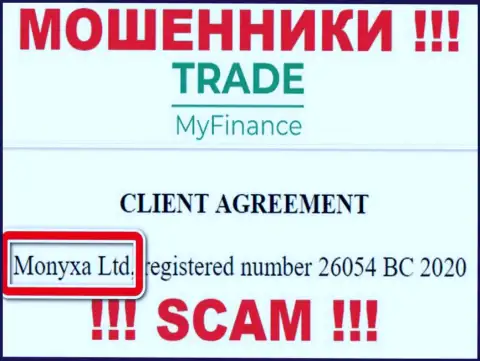 Вы не сможете сохранить свои вложенные денежные средства взаимодействуя с Trade My Finance, даже если у них есть юр лицо Monyxa Ltd