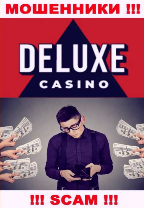 Если Вас раскрутили на финансовые средства в дилинговом центре Deluxe Casino, то присылайте жалобу, вам попытаются оказать помощь