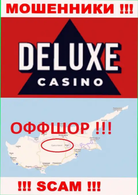 Deluxe-Casino Com - это противоправно действующая контора, зарегистрированная в оффшоре на территории Cyprus