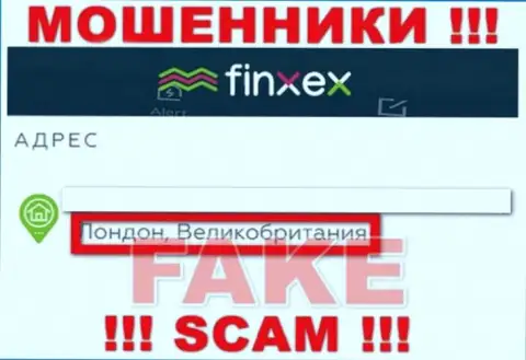 Finxex Com решили не разглашать о своем реальном адресе