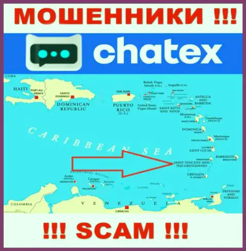 Не доверяйте internet обманщикам Chatex Com, так как они пустили корни в офшоре: St. Vincent & the Grenadines