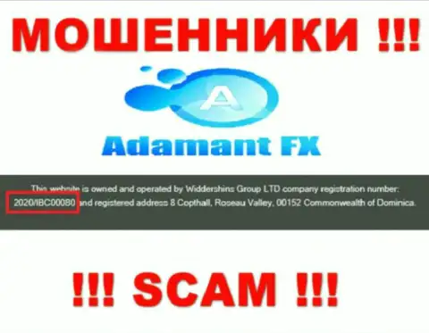 Регистрационный номер internet-воров Adamant FX, с которыми довольно опасно иметь дело - 2020/IBC00080