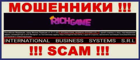 Организация, управляющая лохотронщиками RichGame - это NTERNATIONAL BUSINESS SYSTEMS S.R.L.