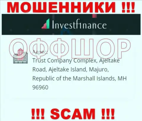 Очень рискованно совместно работать, с такого рода мошенниками, как ИнвестФ1инанс Ком, потому что засели они в офшорной зоне - Trust Company Complex, Ajeltake Road, Ajeltake Island, Majuro, Republic of the Marshall Islands, MH 96960