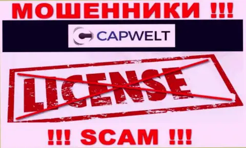 Работа с internet-аферистами КапВелт не принесет заработка, у указанных разводил даже нет лицензии на осуществление деятельности