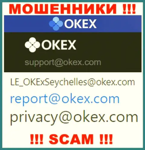 На онлайн-сервисе обманщиков ОКекс Ком размещен данный электронный адрес, куда писать письма нельзя !!!