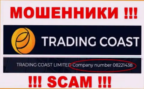 Регистрационный номер организации, управляющей Trading-Coast Com - 08221438