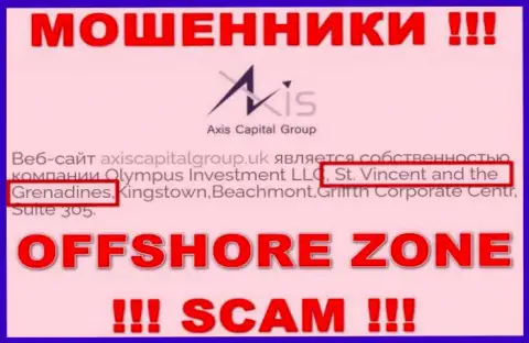 Axis Capital Group - это internet мошенники, их адрес регистрации на территории St. Vincent and the Grenadines
