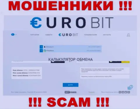 СТОП !!! Официальный web-сервис Euro Bit настоящая приманка для жертв