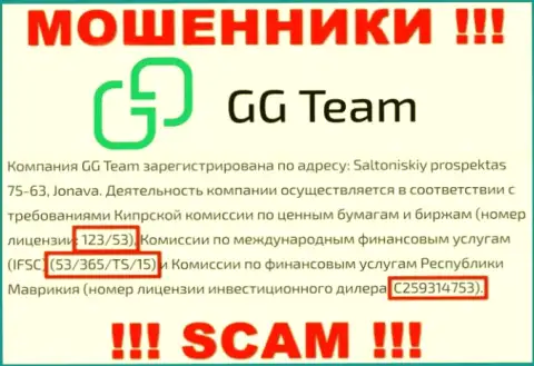 Опасно доверять компании GG Team, хоть на web-ресурсе и показан ее номер лицензии