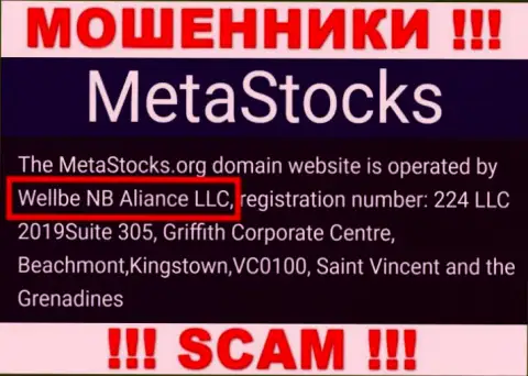 Юридическое лицо компании MetaStocks - это Wellbe NB Aliance LLC, инфа взята с официального веб-ресурса