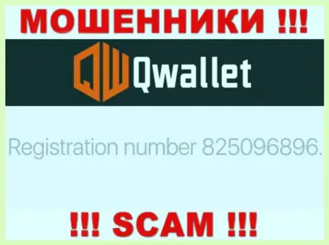 Организация QWallet Co указала свой регистрационный номер на своем официальном ресурсе - 825096896