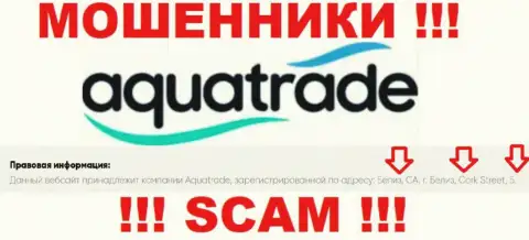 Не сотрудничайте с интернет-мошенниками АкваТрейд - обдирают !!! Их юридический адрес в офшорной зоне - Belize CA, Belize City, Cork Street, 5