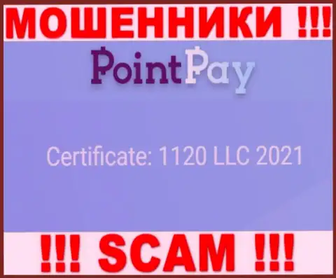 Номер регистрации мошенников Поинт Пэй, представленный на их официальном сайте: 1120 LLC 2021