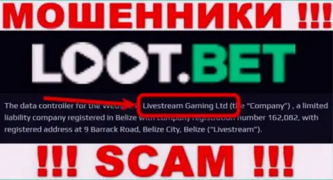 Вы не сбережете собственные денежные активы работая с организацией LootBet, даже в том случае если у них есть юридическое лицо Livestream Gaming Ltd