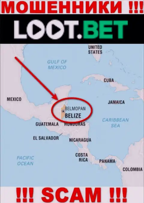 Рекомендуем избегать сотрудничества с шулерами ЛоотБет, Belize - их офшорное место регистрации