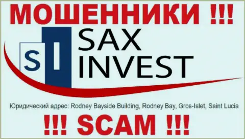 Вложения из конторы SaxInvest Net вернуть назад нереально, поскольку пустили корни они в оффшорной зоне - Rodney Bayside Building, Rodney Bay, Gros-Islet, Saint Lucia