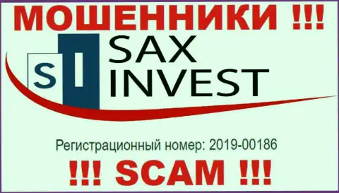 SaxInvest - это еще одно разводилово !!! Номер регистрации данной компании - 2019-00186