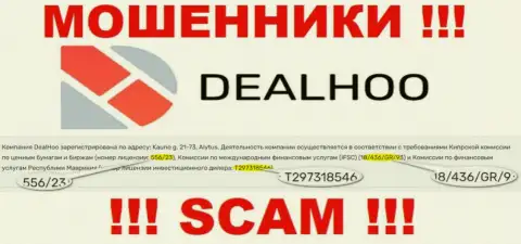 Мошенники DealHoo активно разводят наивных клиентов, хотя и предоставили лицензию на веб-сайте