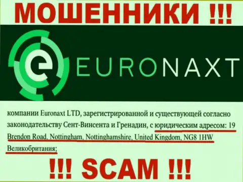 Адрес регистрации конторы EuroNaxt Com у нее на сайте фейковый - это ЯВНО АФЕРИСТЫ !!!