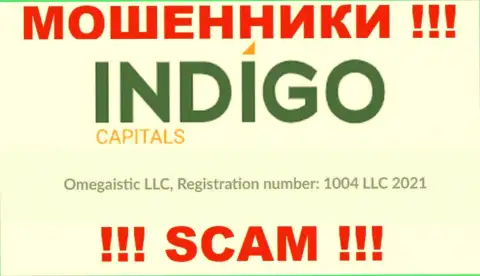 Регистрационный номер очередной мошеннической компании IndigoCapitals - 1004 LLC 2021