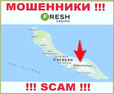 Curaçao - вот здесь, в офшорной зоне, базируются шулера Fresh Casino