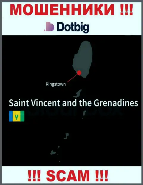DotBig Com имеют оффшорную регистрацию: Kingstown, St. Vincent and the Grenadines - осторожно, мошенники