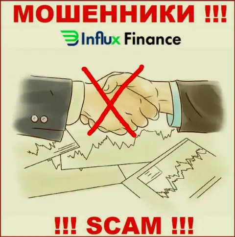 На сайте мошенников InFluxFinance Pro нет ни слова о регуляторе конторы