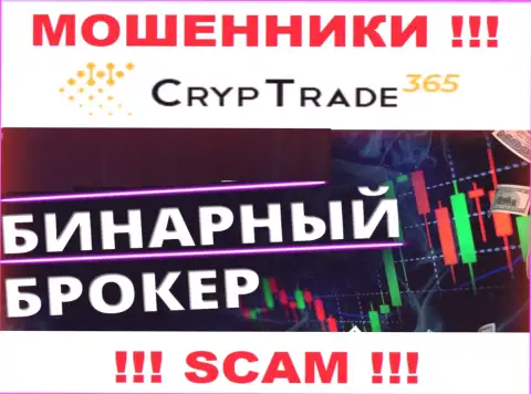 Cryp Trade 365 обманывают, оказывая мошеннические услуги в области Брокер бинарных опционов