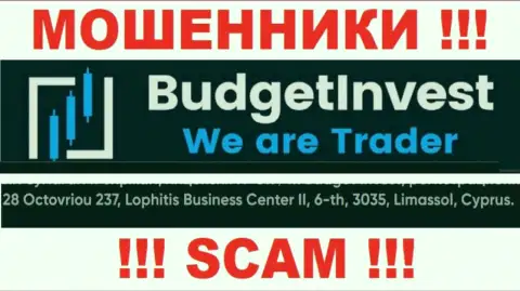 Не взаимодействуйте с компанией BudgetInvest - указанные интернет мошенники засели в оффшорной зоне по адресу 8 Октовриоу 237, Лопхитис Бизнес Центр II, тх 3035, Лимассол, Кипр