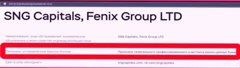 Аферисты Fenix Group LTD внесены ЦБ РФ в черный список