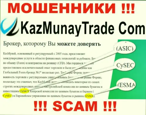 Работа Kaz Munay Trade не контролируется ни одним регулятором - это МОШЕННИКИ !!!