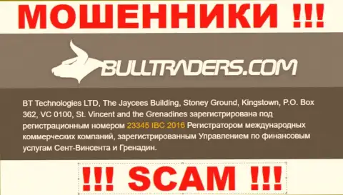 Bulltraders Com это МОШЕННИКИ, номер регистрации (23345 IBC 2016) этому не препятствие