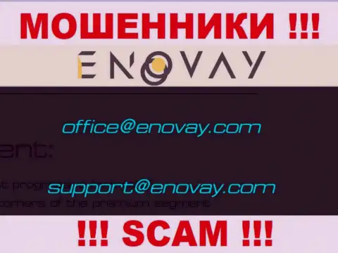 Е-майл, который обманщики ЭноВэй Ком показали у себя на официальном веб-сервисе