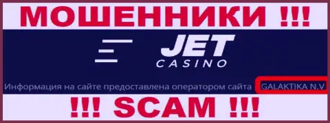 Jet Casino принадлежит компании - ГАЛАКТИКА Н.В.