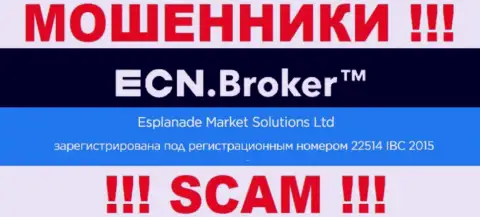 Номер регистрации, который принадлежит компании ECNBroker - 22514 IBC 2015