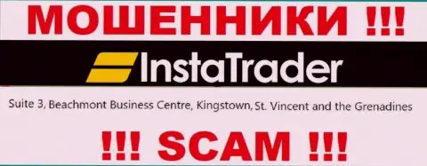 Suite 3, Beachmont Business Centre, Kingstown, St. Vincent and the Grenadines - это офшорный адрес InstaTrader Net, откуда МОШЕННИКИ обдирают клиентов