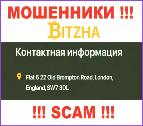 Верить сведениям, что Bitzha24 Com предоставили у себя на web-сервисе, на счет официального адреса, не советуем