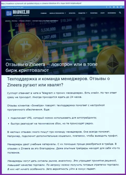 Как работает отдел техподдержки биржевой компании Зиннейра Ком, в статье на веб-портале roadnice ru