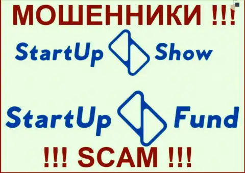Логотипы мошеннических компаний Startup LLC и StarTupShow Ltd
