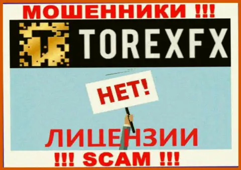 Мошенники TorexFX работают незаконно, ведь у них нет лицензии !!!